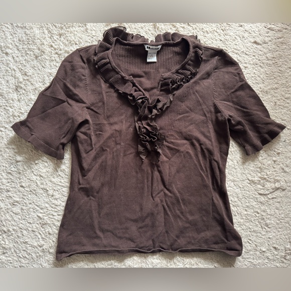 American Vintage Tops - Vtg silk ruffle top